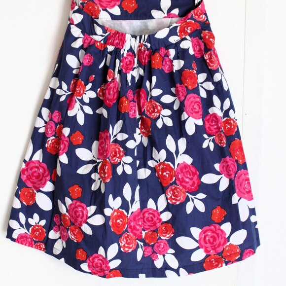 ModCloth Size Medium High Banded Waist A-Line Lined Skirt Cotton Abstract Floral - Picture 2 of 7
